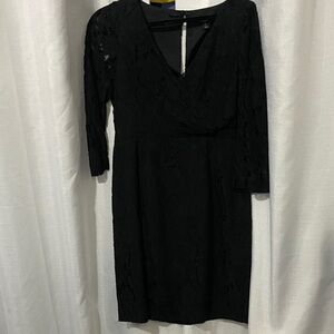 J. Crew Black Long Sleeve Lace Dress
